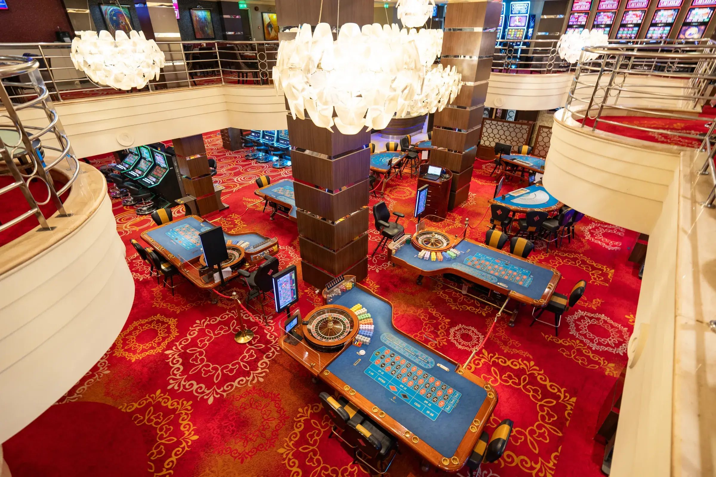 The main floor at Casino Flamingo seen from the mezzanine