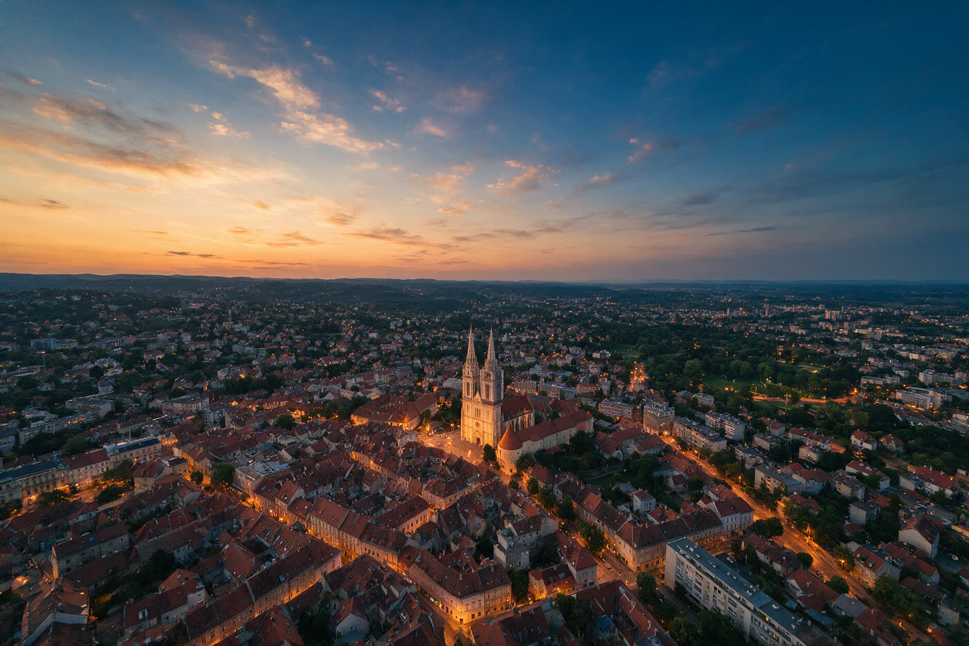 Zagreb at night, Croatia