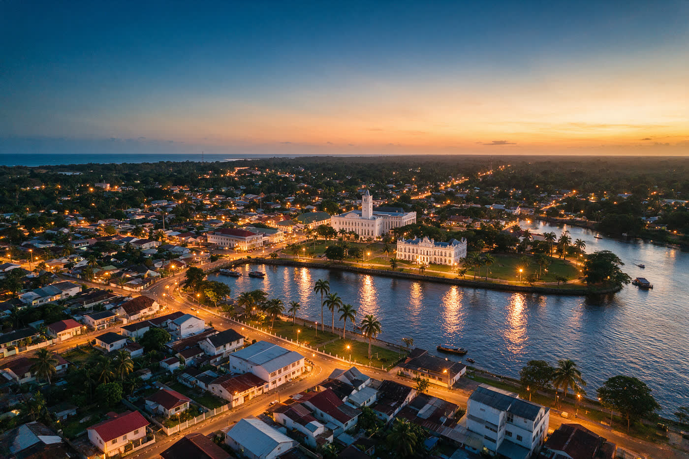 Paramaribo at night, Suriname