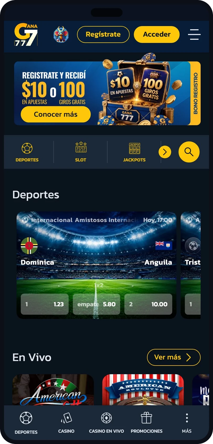 gana777.sv, mobile